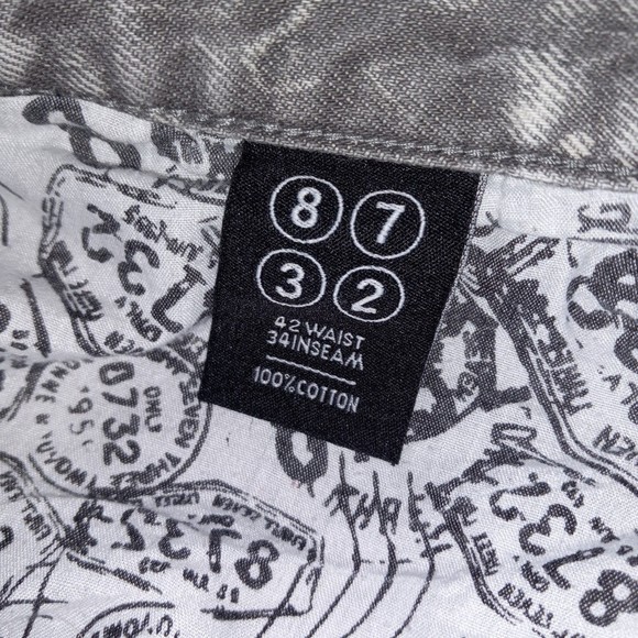Eight 732 Jeans 8732 Tag Size 42X34 (Measures 42X31) Acid Wash Gray Denim - Picture 14 of 16